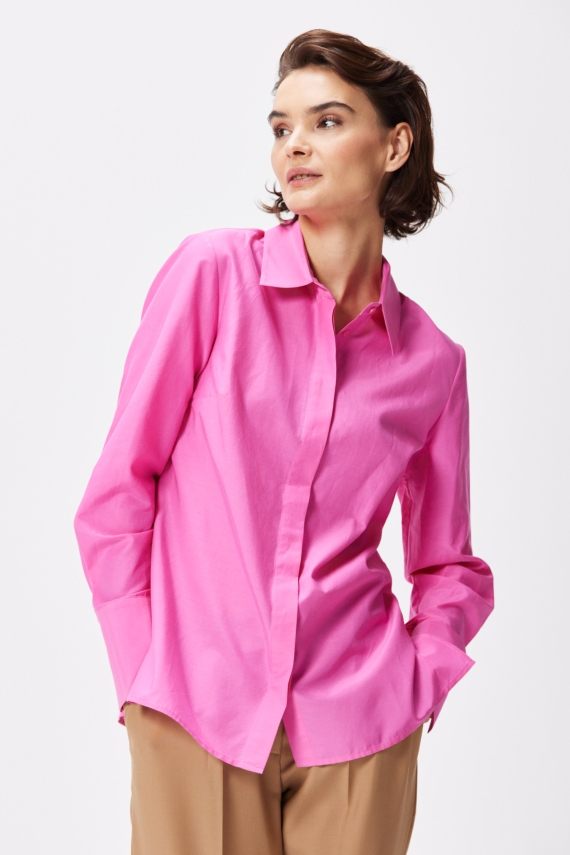 Różowa koszula z jedwabiem