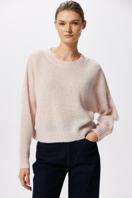 Różowy sweter z mieszanki wełny alpaki