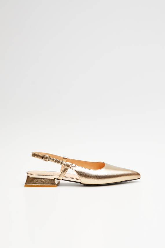 Złote buty slingback